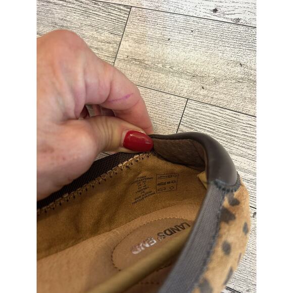 Lands End Womens NEW sz 9D Comfort Elastic Band Ballet Flat Shoes Leopard Print - Picture 4 of 7